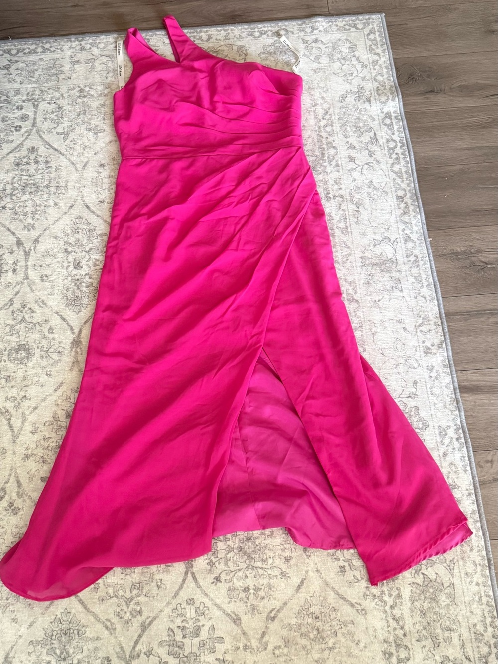 JJs House Fuchsia One-Shoulder Gown